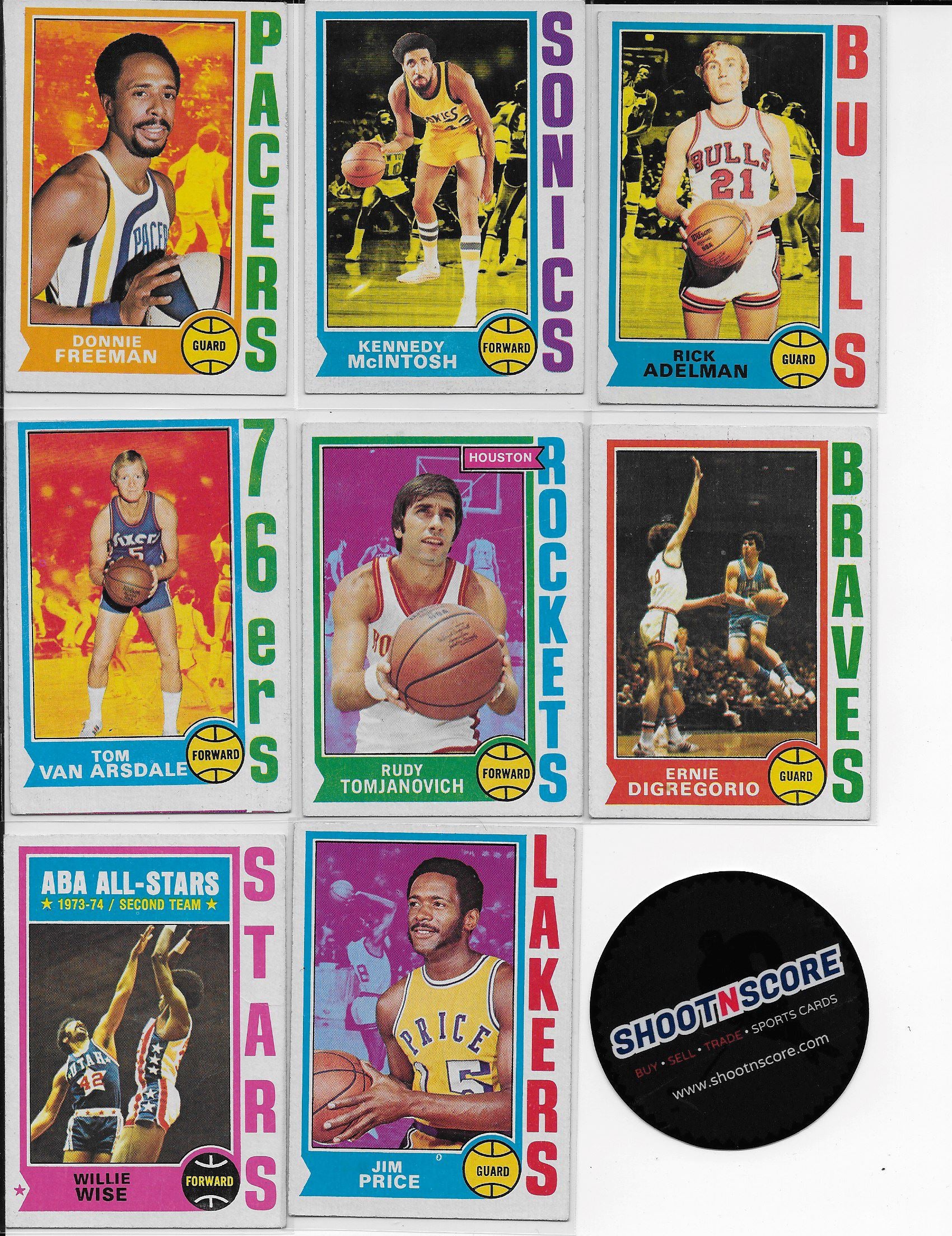 1969 Topps ABA / NBA 8 CARD LOT SD Cards 